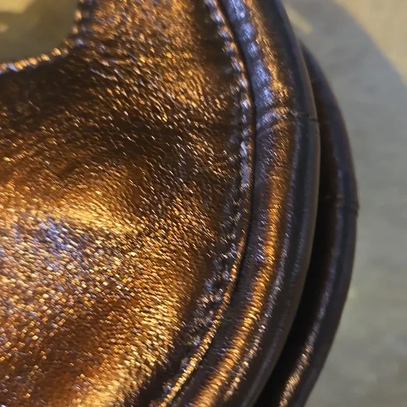 Anthropologie Metallic Copper Bronze 100% Sheep Leather Versatile Bag - Picture 10 of 10